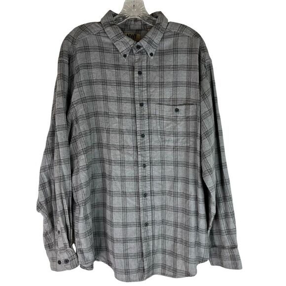 Vintage Northwest Territory Flannel Men’s Gray Plaid Cotton Button Down Shirt XL - Picture 1 of 10